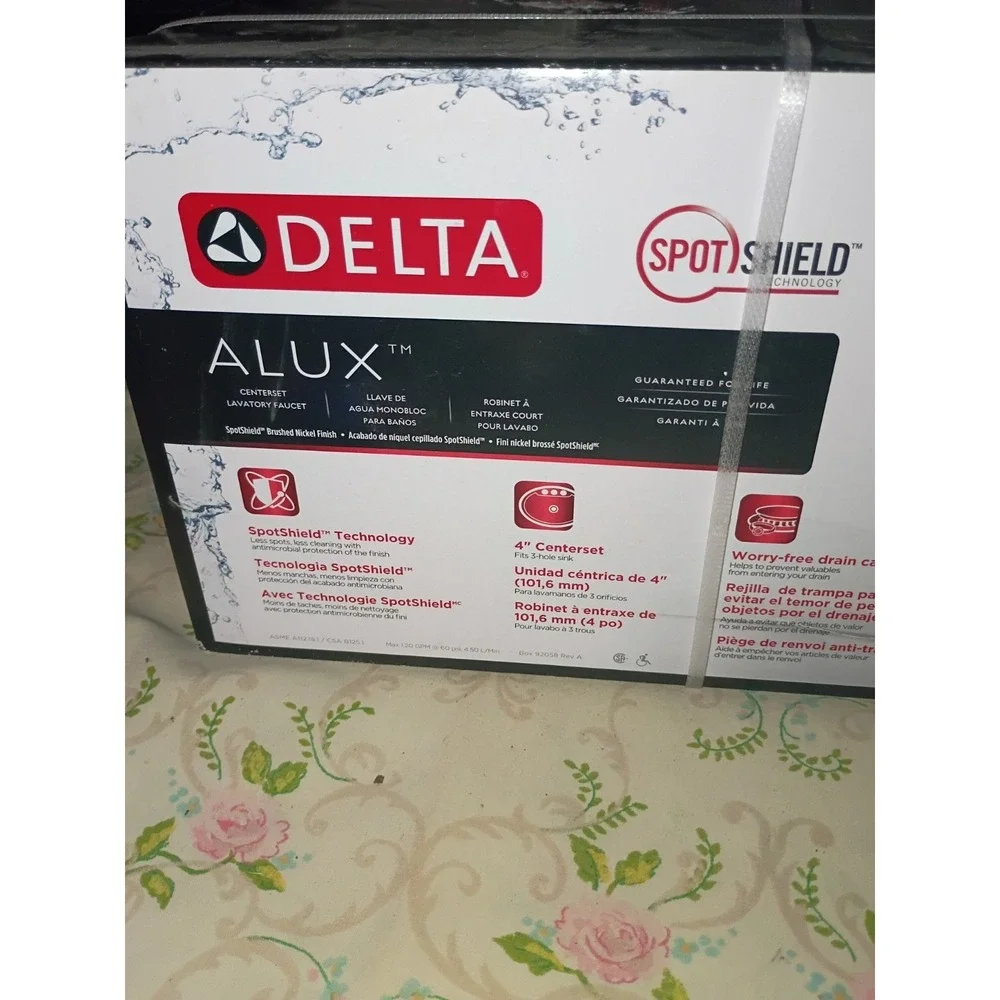 Delta 25769LF-SP Alux SpotShield Brushed Nickel 2-handle 4-in Centerset Bathroom